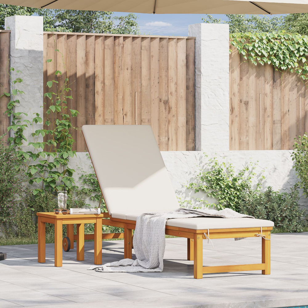 Produktbild för Solstol Reclining Brun 202 x 53 x 89 cm Massivt Akaciaträ