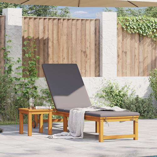 vidaXL Solstol Reclining Brun 202 x 53 x 89 cm Massivt Akaciaträ