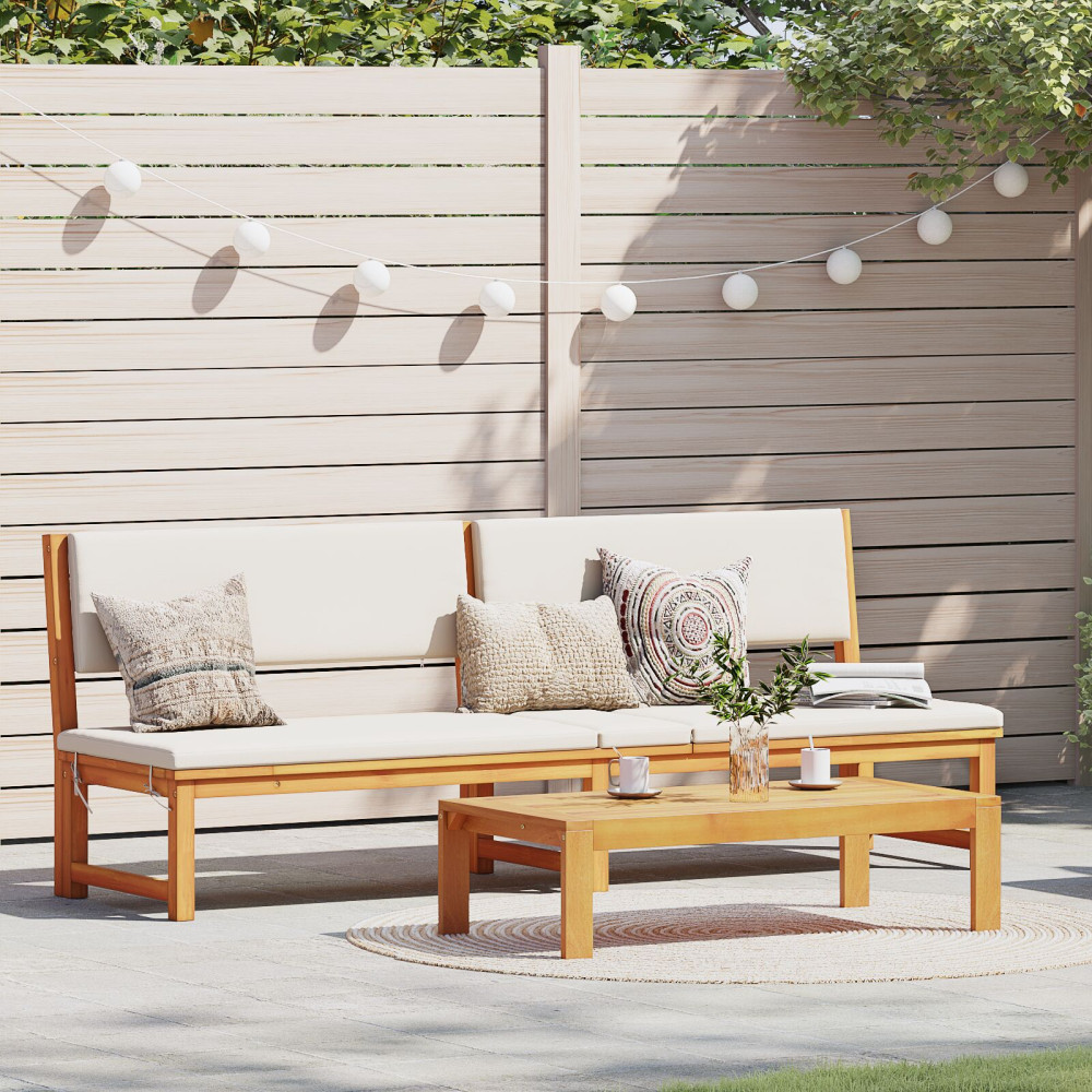 Produktbild för Solstol Reclining Olivenatur 200 x 57 x 75cm Massivt akaciaträ