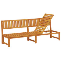 Produktbild för Solstol Reclining Olivenatur 200 x 57 x 75cm Massivt akaciaträ