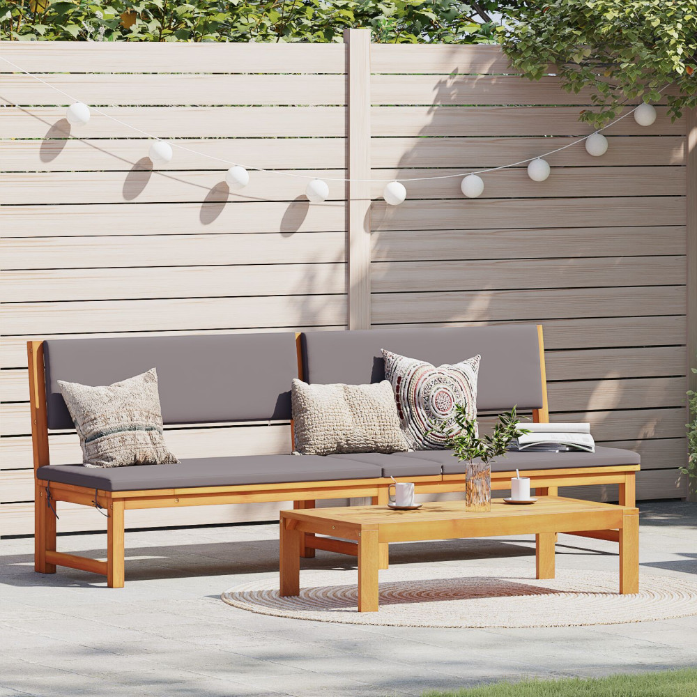 Produktbild för Solstol Reclining Olivenatur 200 x 57 x 75cm Massivt akaciaträ