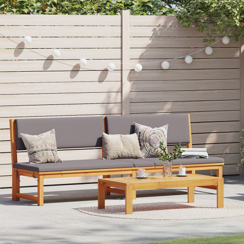 vidaXL Solstol Reclining Olivenatur 200 x 57 x 75cm Massivt akaciaträ