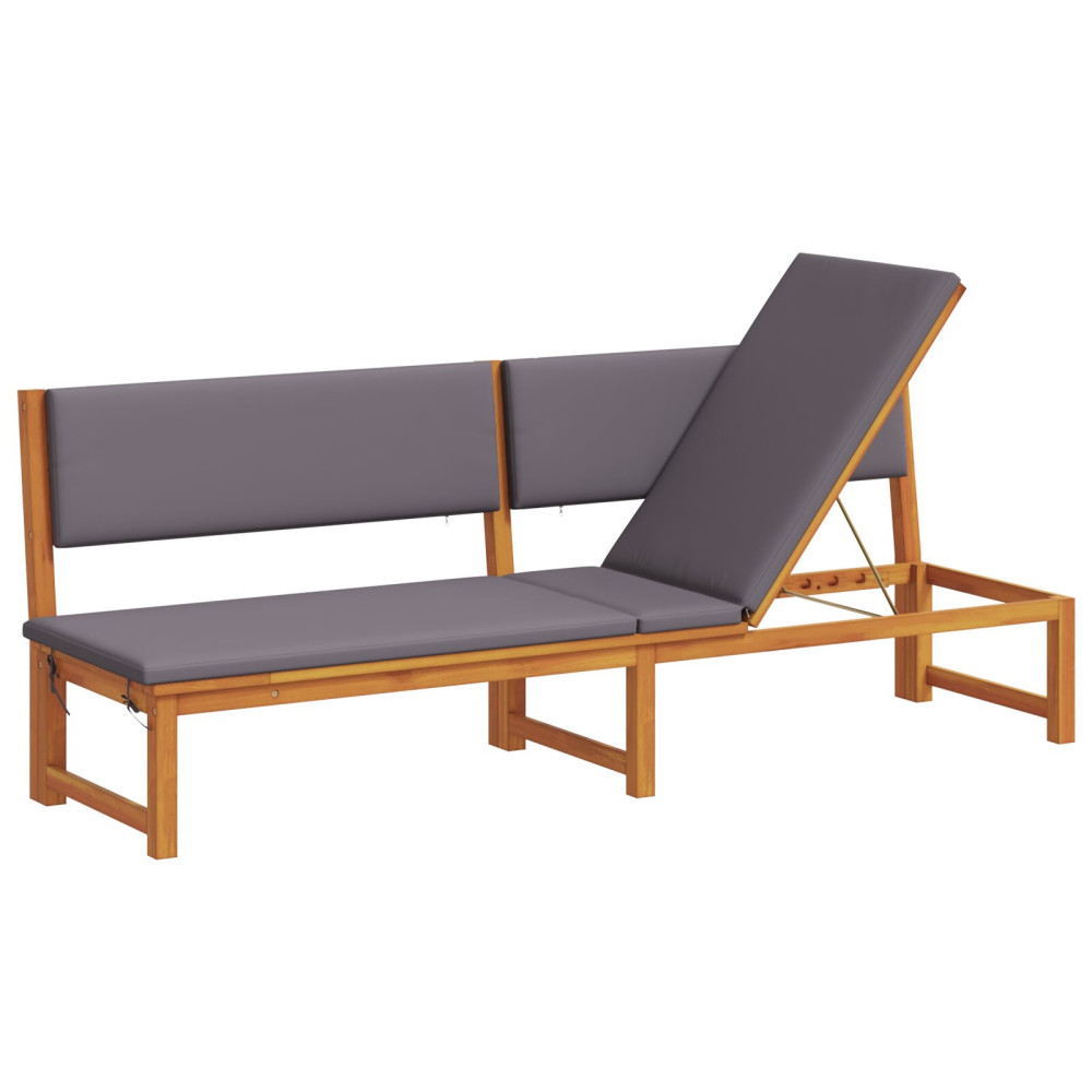 Produktbild för Solstol Reclining Olivenatur 200 x 57 x 75cm Massivt akaciaträ