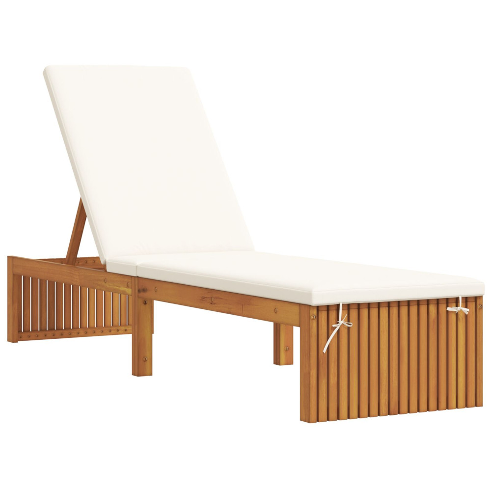 Produktbild för Solstol Reclining Olivenatur 200 x 55 x 94 cm Massivt akaciaträ