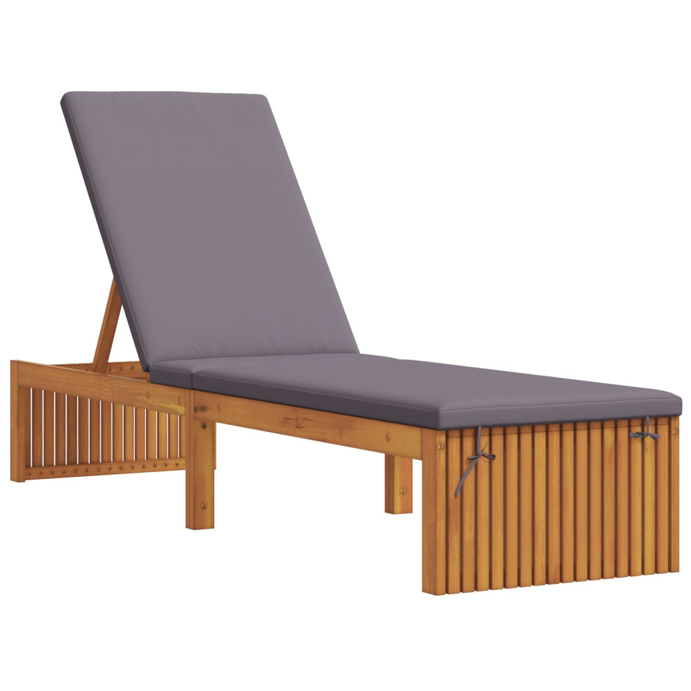 Produktbild för Solstol Reclining Olivenatur 200 x 55 x 94 cm Massivt akaciaträ