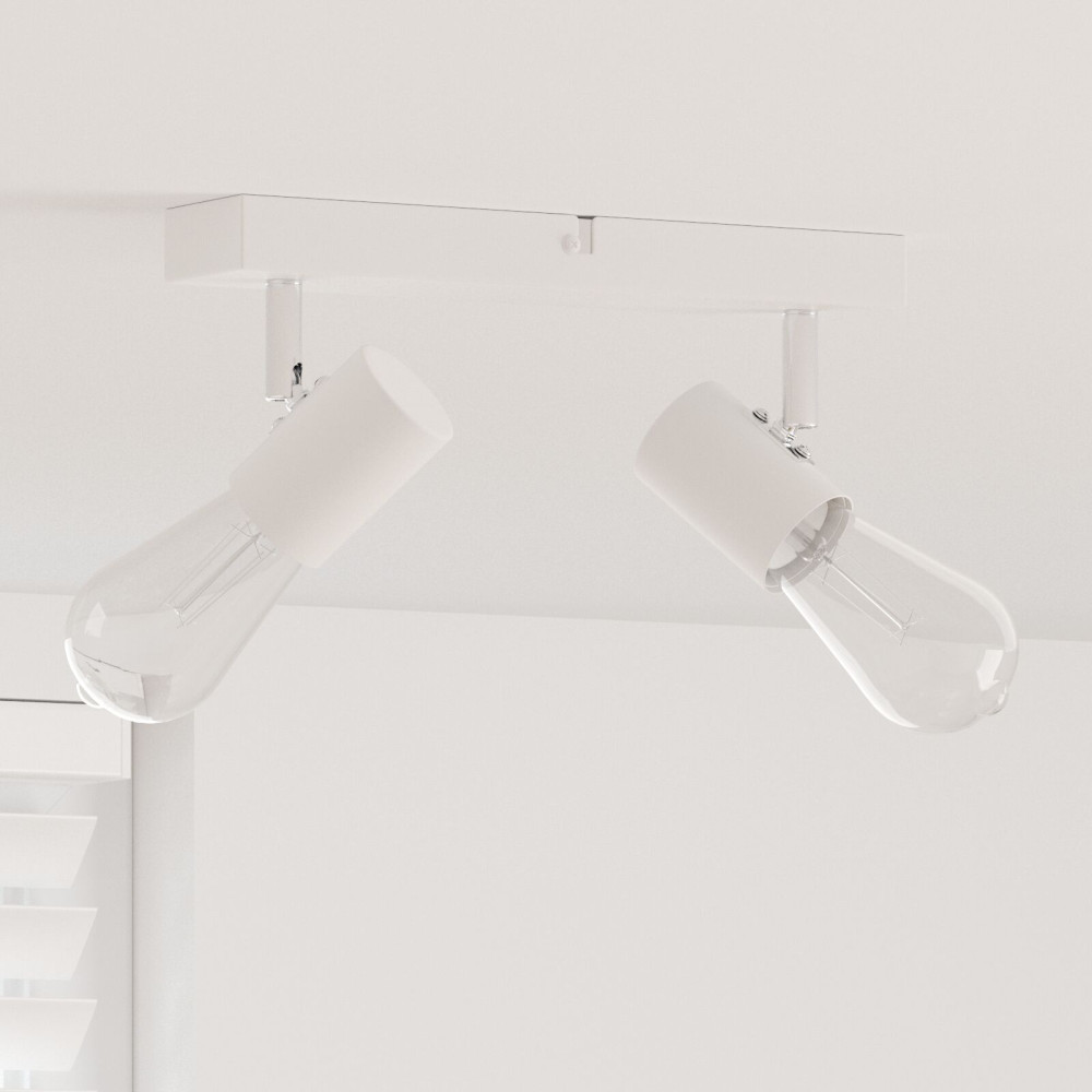 Produktbild för Takspotlight med strålkastare Vit 26 x 6,5 x 11,5 cm Metall