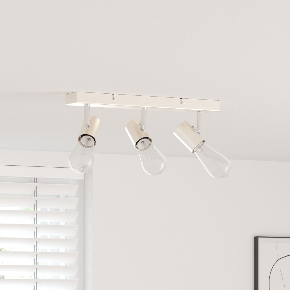 Produktbild för Takspotlight med strålkastare Nickel 38 x 6,5 x 11,5 cm Metall