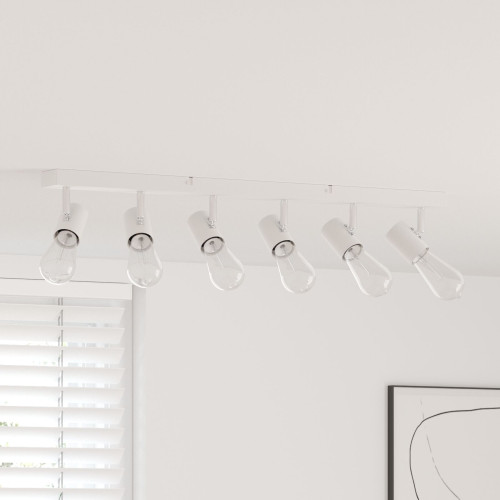vidaXL Takspotlight med strålkastare Vit 73 x 6,5 x 11,5 cm Metall