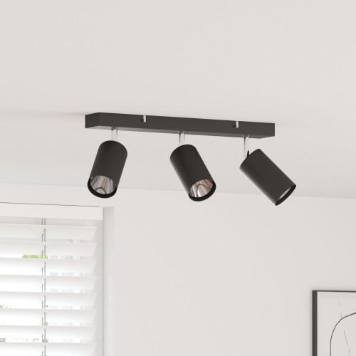 vidaXL Takspotlight med strålkastare Svart 38 x 6 x 16 cm Metall