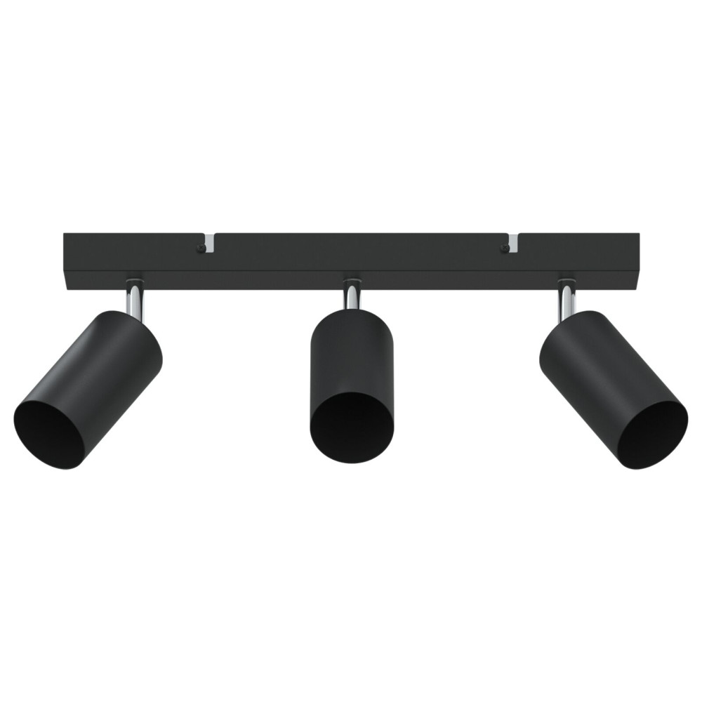 Produktbild för Takspotlight med strålkastare Svart 38 x 6 x 16 cm Metall