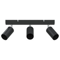 Produktbild för Takspotlight med strålkastare Svart 38 x 6 x 16 cm Metall