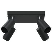 Produktbild för Takspotlight med strålkastare Svart 26 x 26 x 16 cm Metall