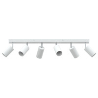 Produktbild för Takspotlight med strålkastare Vit 73 x 6 x 16 cm Metall