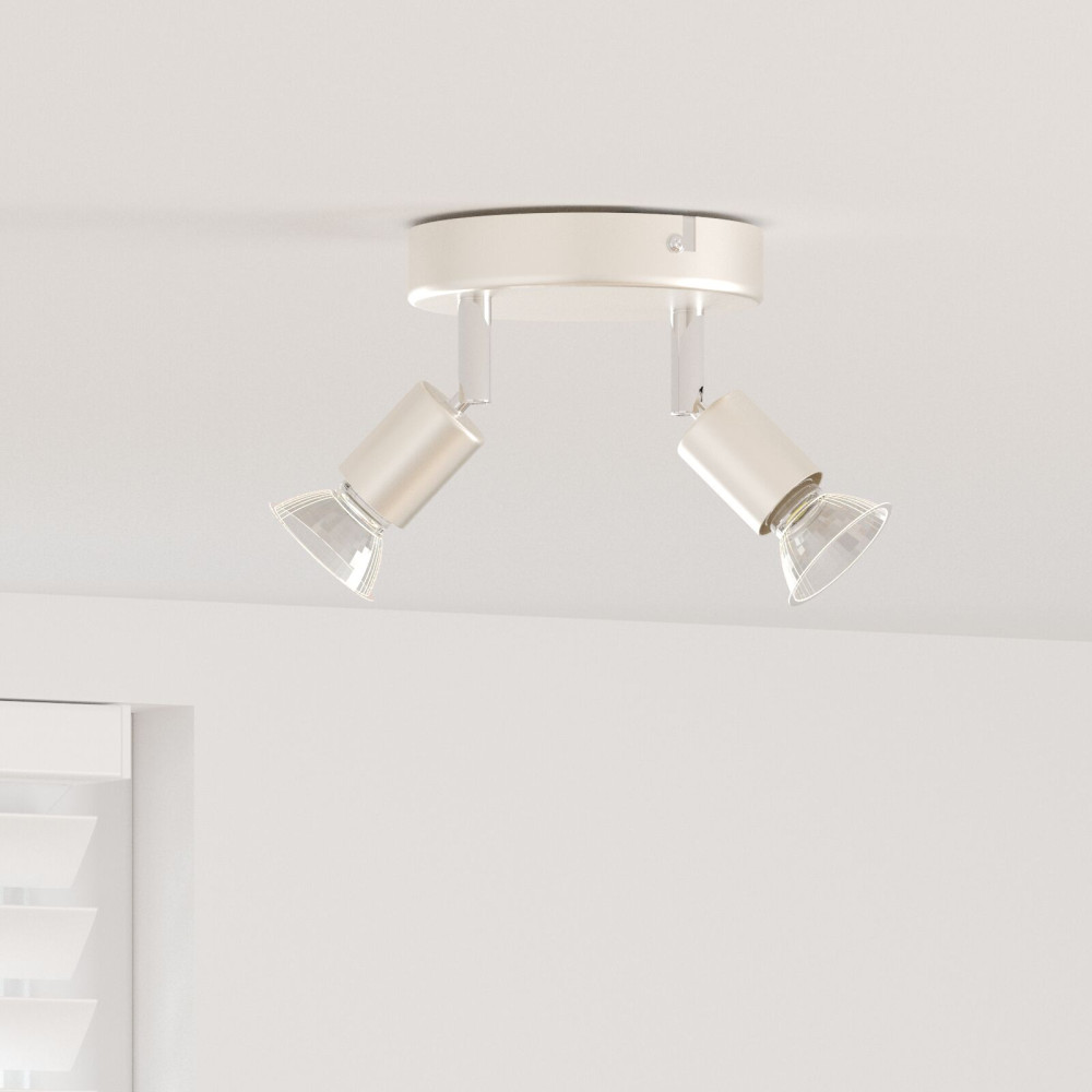 Produktbild för Takspotlight med strålkastare Nickel 12 x 8 cm Stål