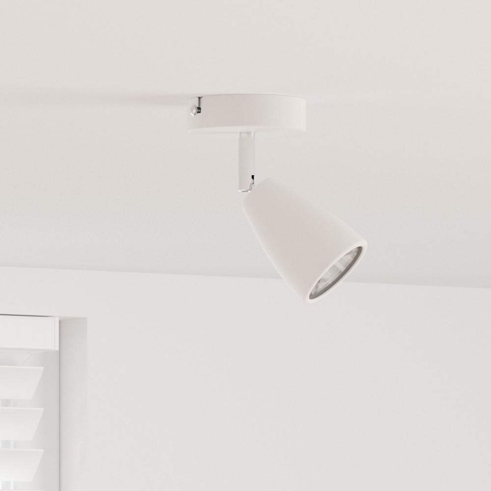 Produktbild för Takspotlight med strålkastare Vit 8 x 8 x 14 cm Metall