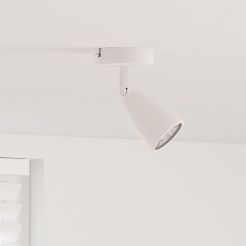 vidaXL Takspotlight med strålkastare Vit 8 x 8 x 14 cm Metall