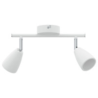 Produktbild för Takspotlight med strålkastare Vit 25.5 x 8 x 16 cm Metall