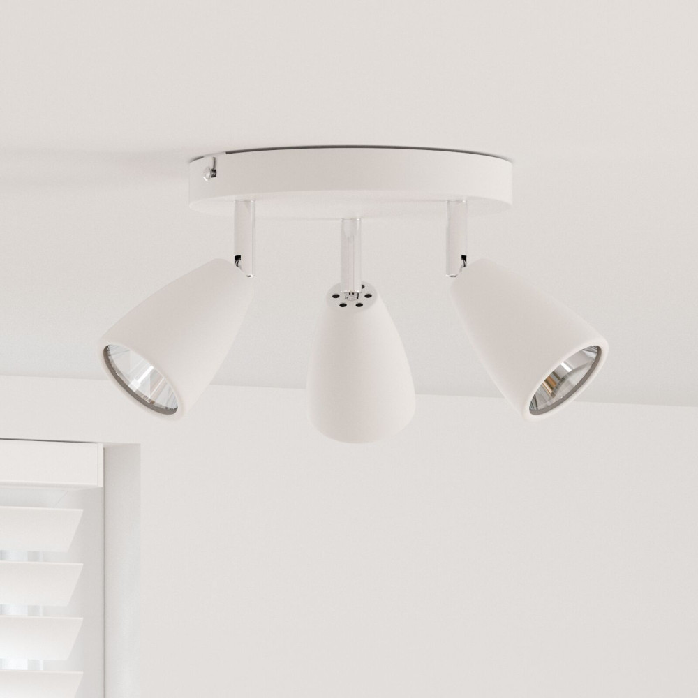 Produktbild för Takspotlight med strålkastare Vit 19 x 19 x 14,5 cm Metall