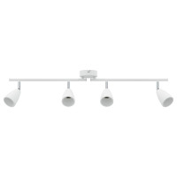 Produktbild för Takspotlight med strålkastare Vit 70 x 12,5 x 10,5 cm Metall