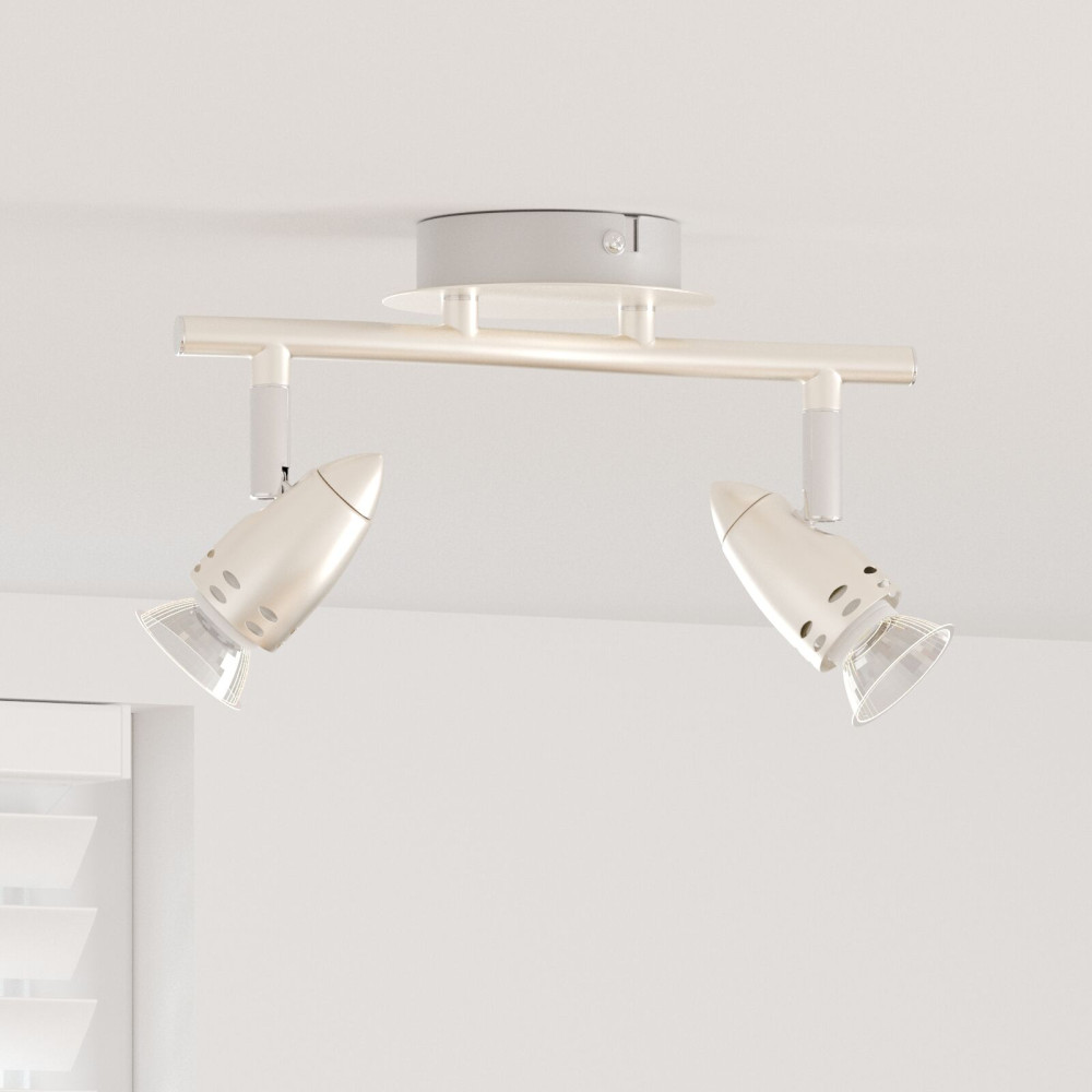 Produktbild för Takspotlight med strålkastare Nickel 27 x 10 x 12 cm Metall