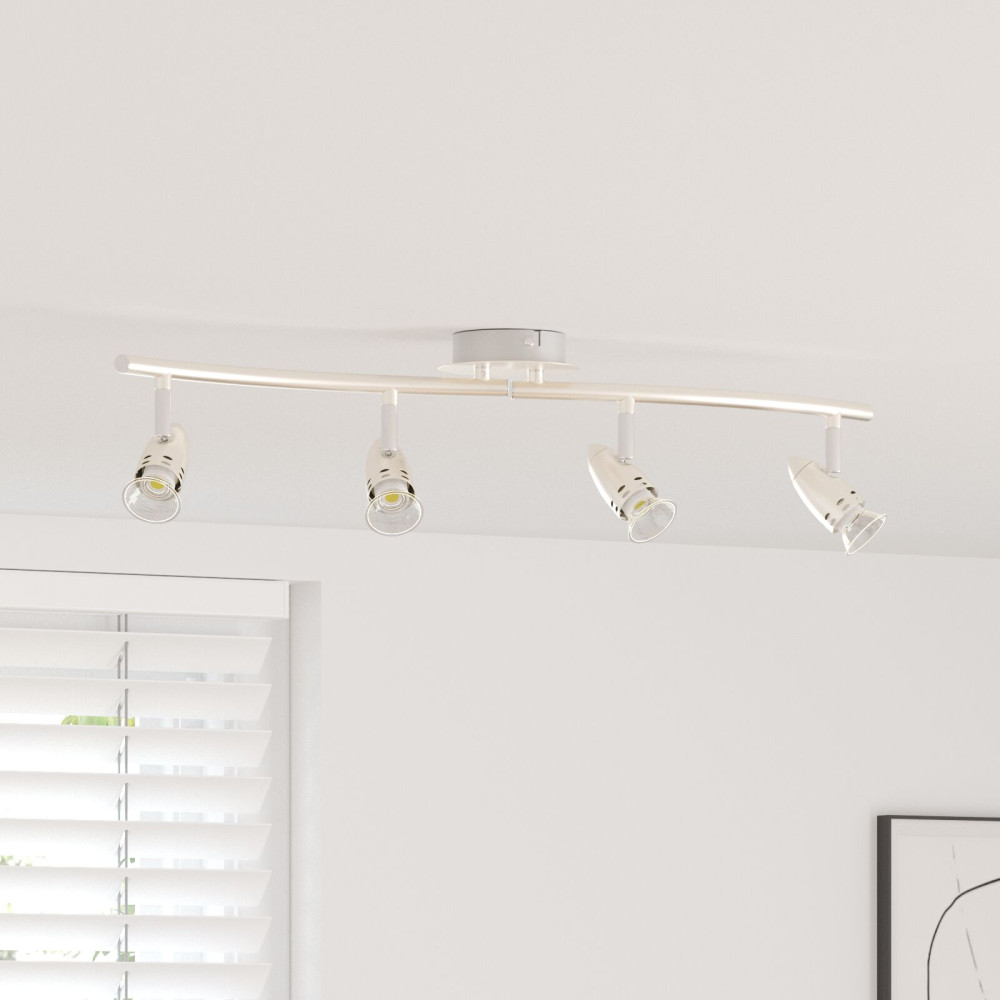 Produktbild för Takspotlight med strålkastare Nickel 61 x 10 x 12,5 cm Metall