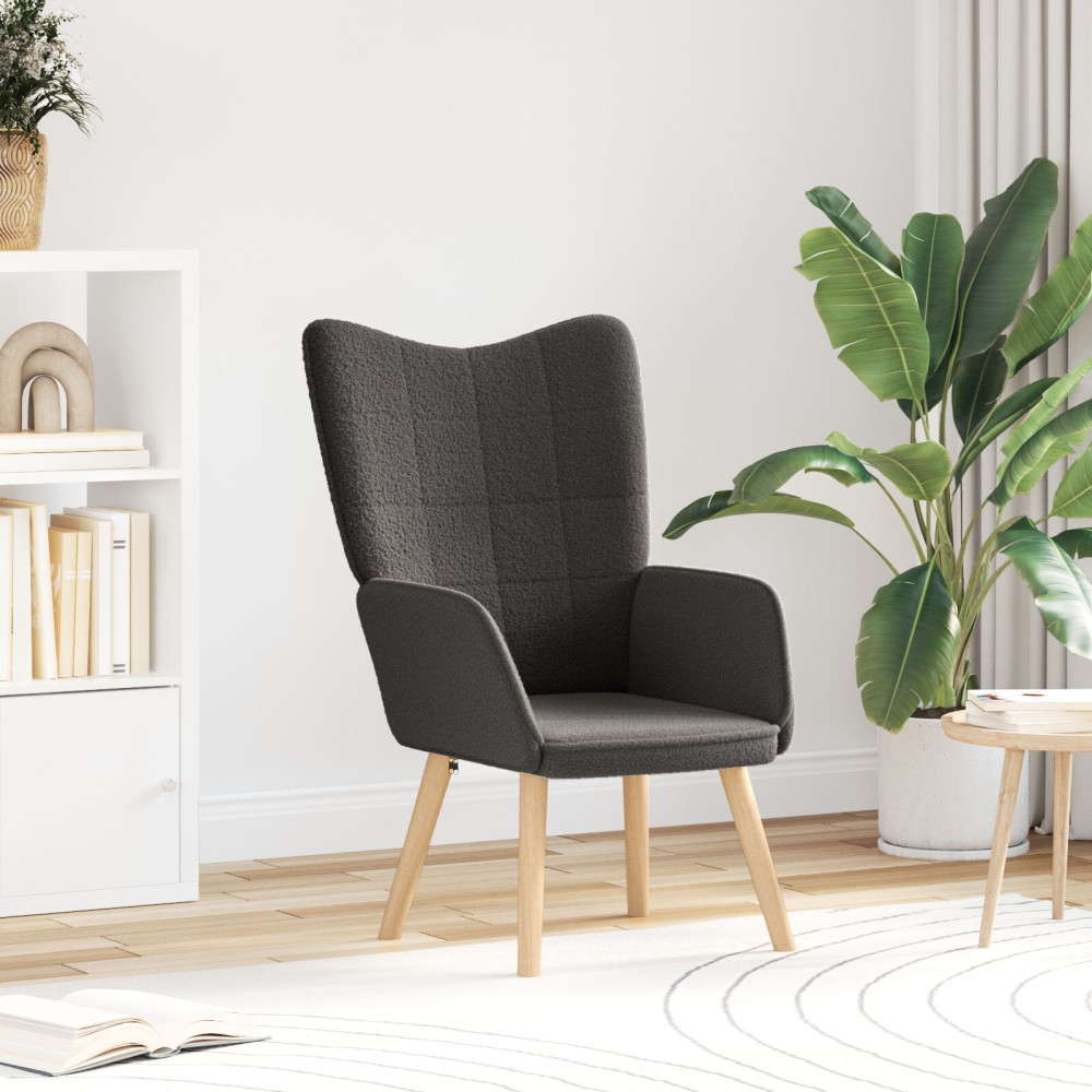 Produktbild för fåtölj Mörkgrå 62 x 67 x 95,5 cm Sherpa tyg