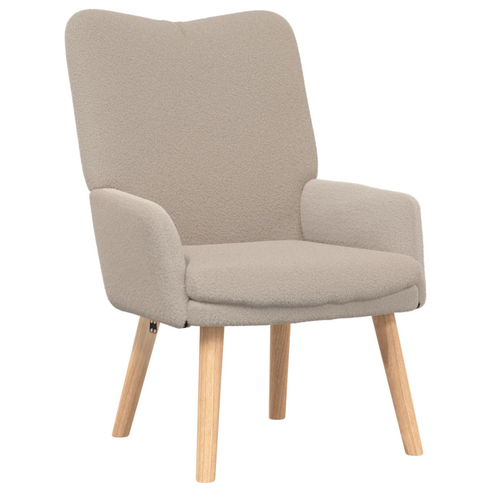 Produktbild för fåtölj Ljusgrå 63 x 67 x 94 cm Fårtyg och Faner