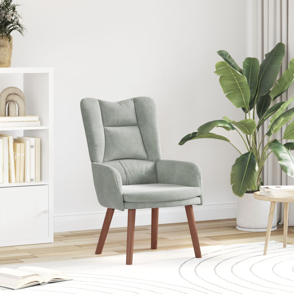 Produktbild för fåtölj Ljusgrå 63 x 67 x 94 cm Sammet