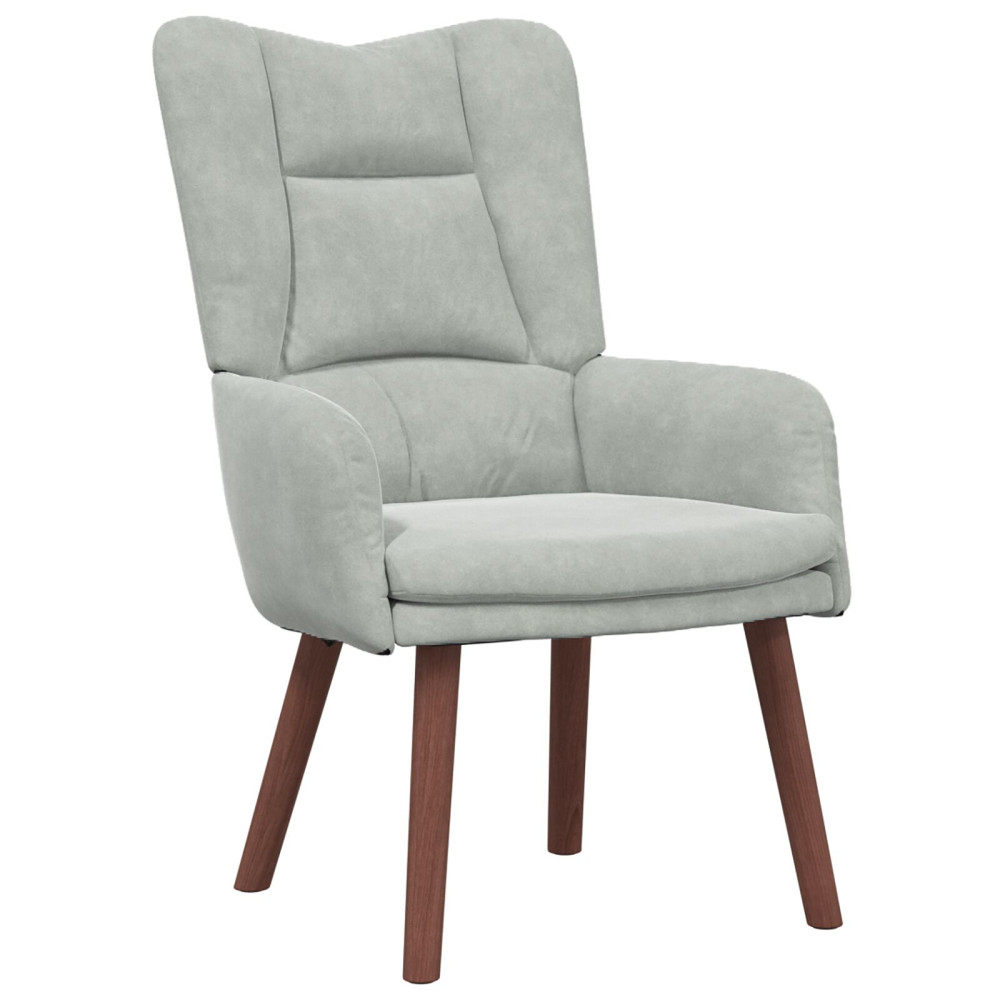 Produktbild för fåtölj Ljusgrå 63 x 67 x 94 cm Sammet