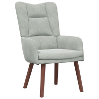 Produktbild för fåtölj Ljusgrå 63 x 67 x 94 cm Sammet