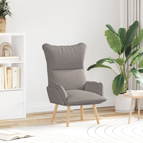 vidaXL fåtölj Taupe 69 x 74 x 93 cm Tyg och plywood