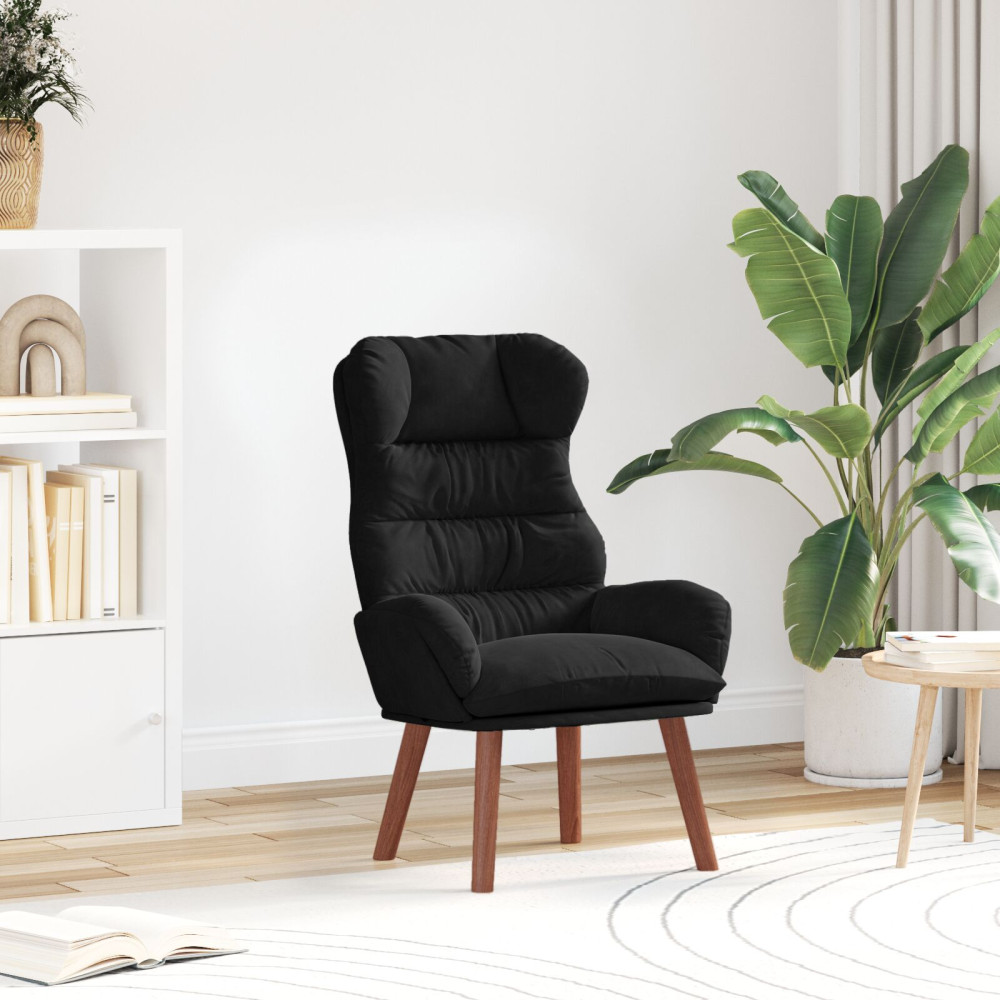 Produktbild för fåtölj Svart 69 x 74 x 93 cm Sammet