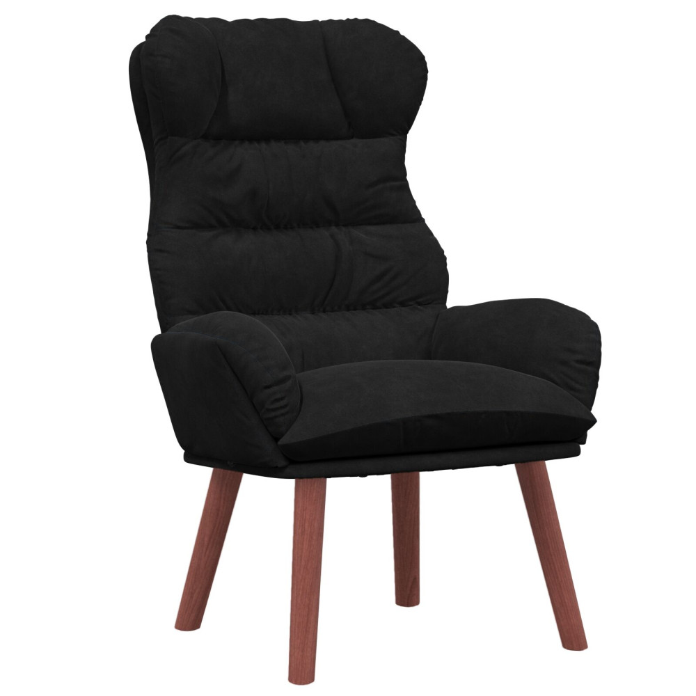 Produktbild för fåtölj Svart 69 x 74 x 93 cm Sammet