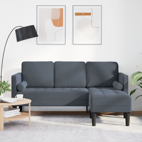 vidaXL Soffset med kudde Mörkgrå Polyester