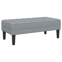 Produktbild för bänk med kudde Ljusgrå 113 x 57 x 39 cm tyg