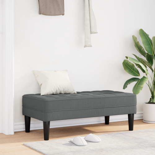 vidaXL bänk med kudde Mörkgrå 113 x 57 x 39 cm tyg