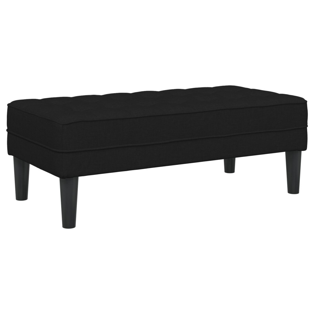 Produktbild för bänk med kudde Svart 113 x 57 x 39 cm tyg