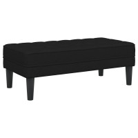 Produktbild för bänk med kudde Svart 113 x 57 x 39 cm tyg