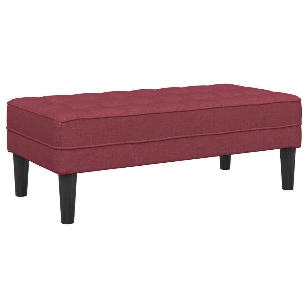 Produktbild för bänk med kudde Vinröd 113 x 57 x 39 cm tyg