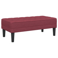 Produktbild för bänk med kudde Vinröd 113 x 57 x 39 cm tyg