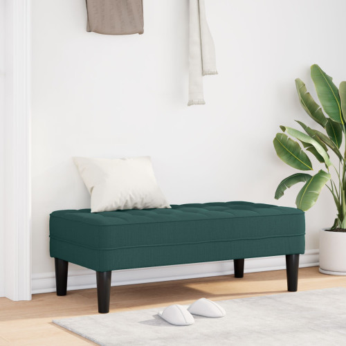 vidaXL bänk med kudde Mörkgrön 113 x 57 x 39 cm tyg