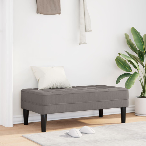 vidaXL bänk med kudde Taupe 113 x 57 x 39 cm tyg