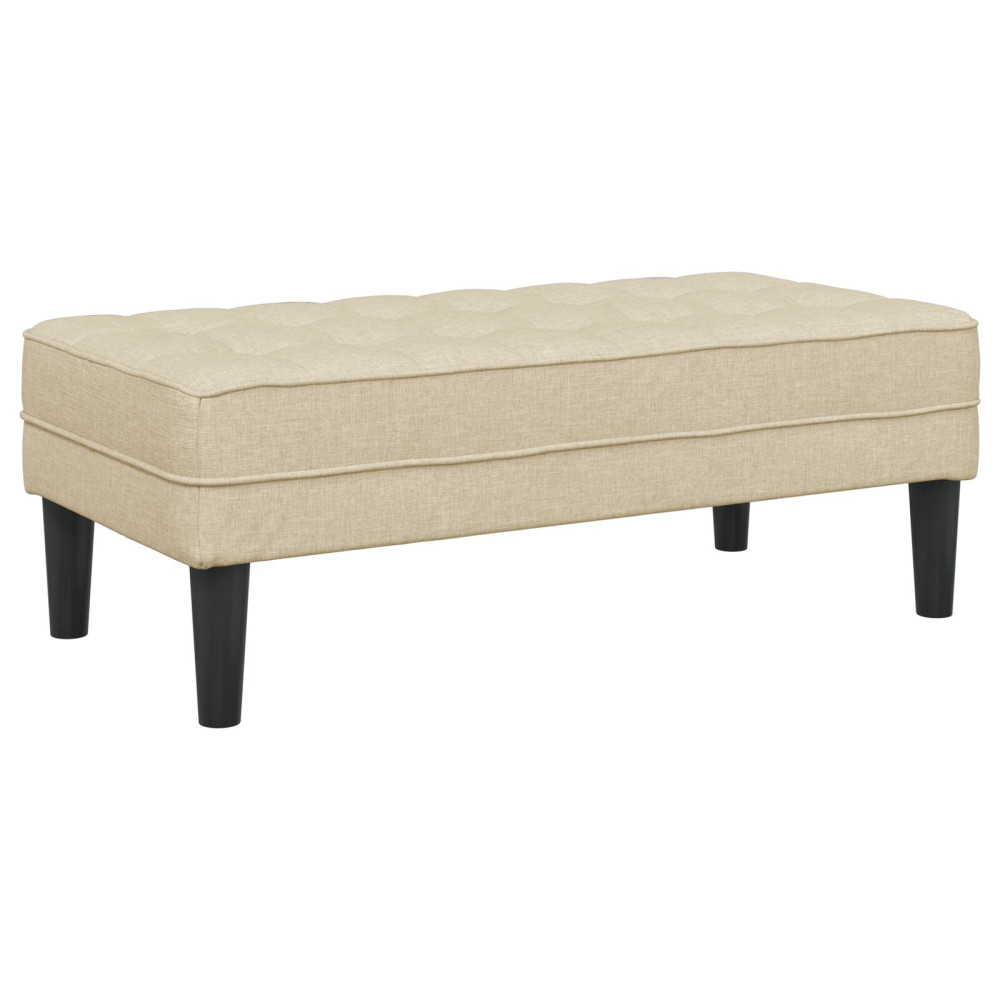 Produktbild för bänk med kudde Kräm 113 x 57 x 39 cm tyg