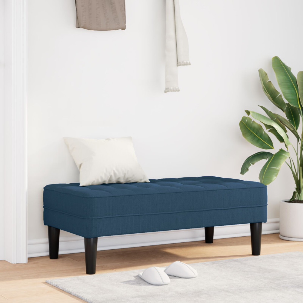 Produktbild för bänk med kudde Blå 113 x 57 x 39 cm tyg