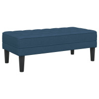 Produktbild för bänk med kudde Blå 113 x 57 x 39 cm tyg