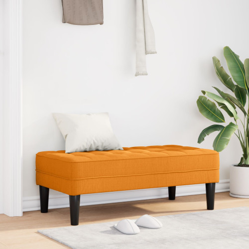 vidaXL bänk med kudde Mörkgul 113 x 57 x 39 cm tyg