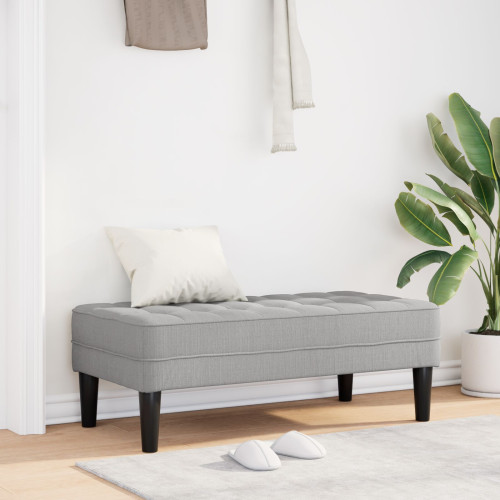 vidaXL bänk med kudde Moln Grå 113 x 57 x 39 cm tyg
