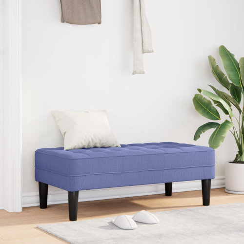 vidaXL bänk med kudde Jeansblå 113 x 57 x 39 cm tyg