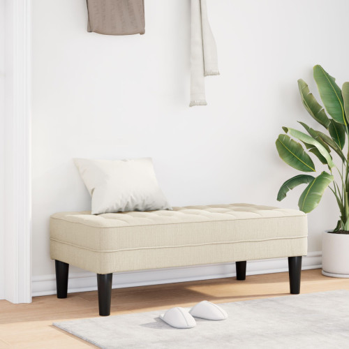 vidaXL bänk med kudde Linne 113 x 57 x 39 cm tyg