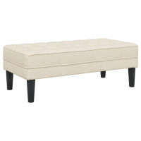 Produktbild för bänk med kudde Linne 113 x 57 x 39 cm tyg